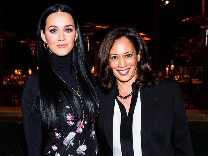 Katy Perry (trái) và bà Kamala Harris năm 2020. Ảnh: Instagram Katy Perry