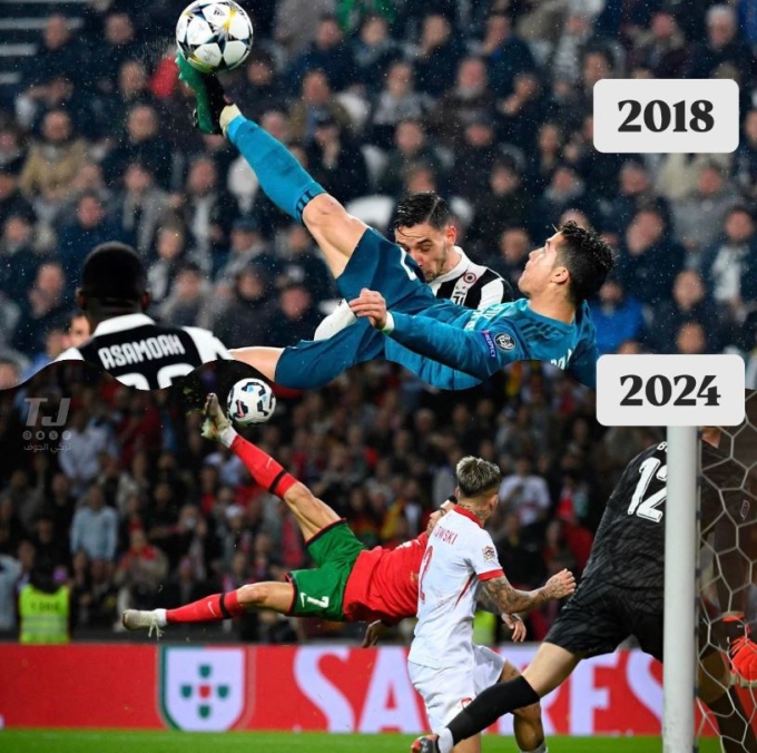 Hai siêu phẩm xe đạp chổng ngược của Cristiano Ronaldo.