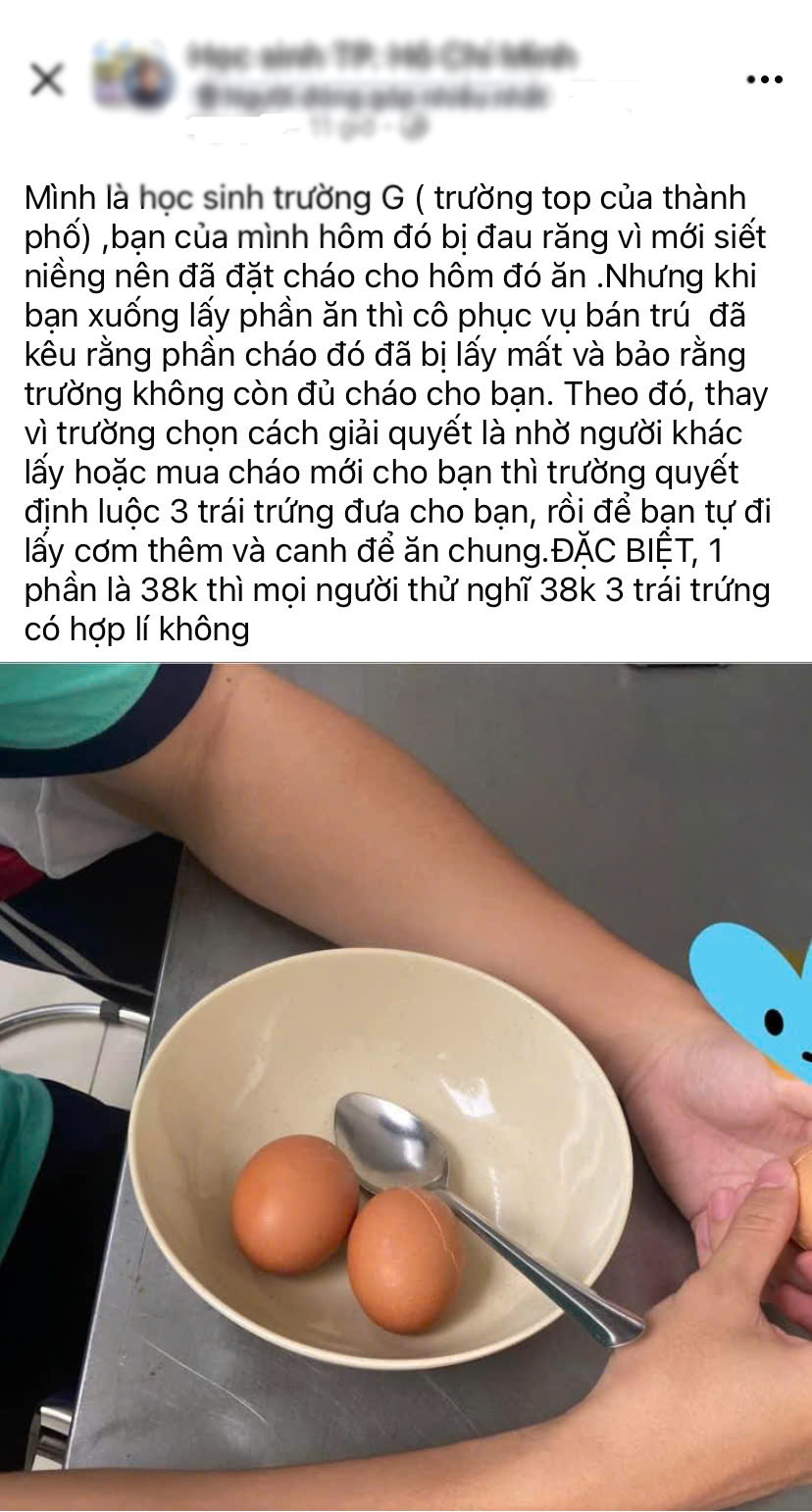 Học sinh bức xúc bữa ăn bán trú, Hiệu trưởng Trường Gia Định phản hồi ra sao?- Ảnh 1.