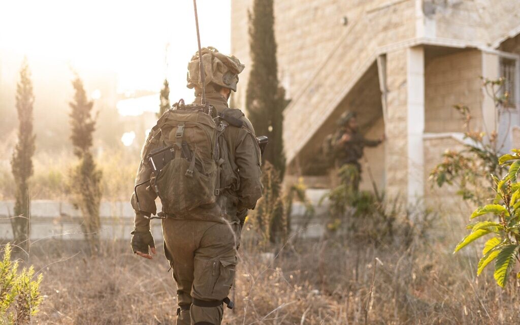 IDF soldiers operating in southern Lebanon, in am image released on November 1, 2024. (Israel Defense Forces)