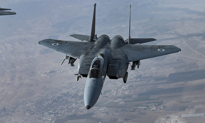 Tiêm kích F-15 Israel tham gia diễn tập với Mỹ tại Trung Đông tháng 10/2021. Ảnh: USAF