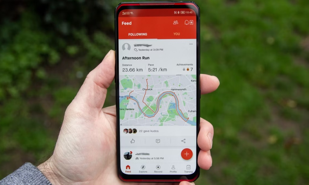 Giao diện của Strava trên di động. Ảnh: Pocket-lint