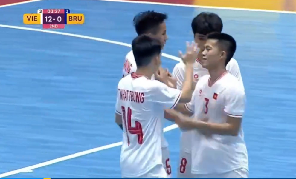 Tuyển futsal Việt Nam thắng Brunei 14 bàn trắng tại Giải Đông Nam Á- Ảnh 1.