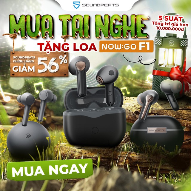 Mua Tai nghe Soundpeats tặng loa NowGo F1 tổng giá trị lên đến 10 triệu đồng - Ảnh 2.