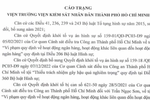 Truy tố cựu giám đốc Quỹ tín dụng nhân dân Nhà Bè gây thiệt hại hơn 16,6 tỉ đồng