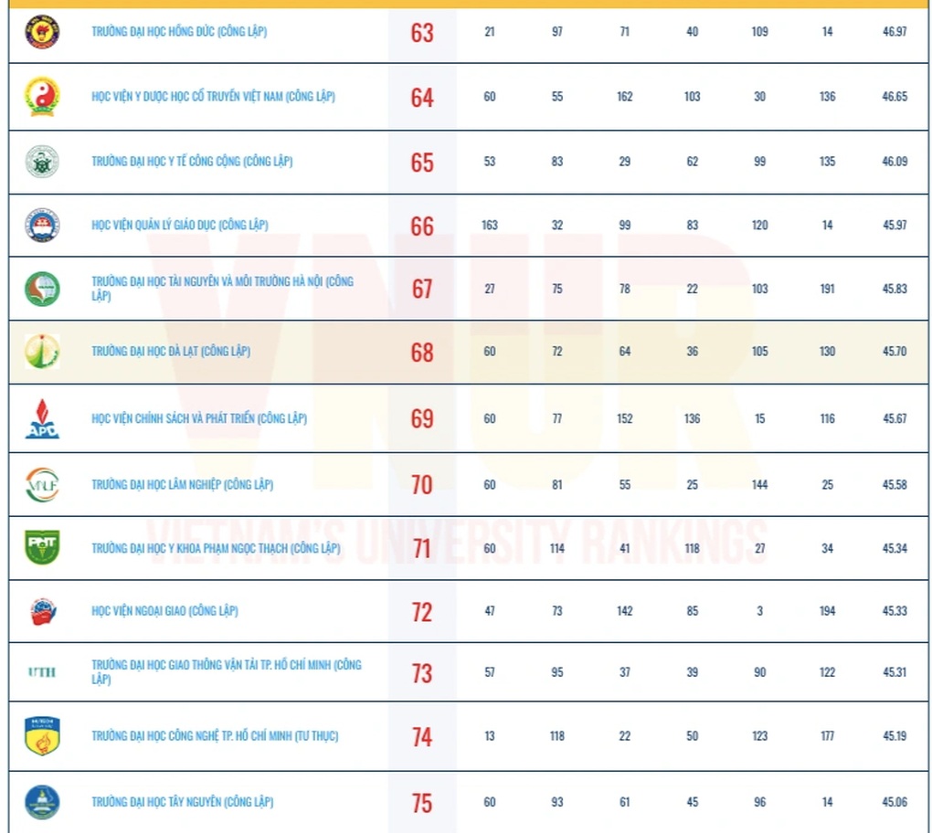 Công bố bảng xếp hạng đại học Việt Nam 2025: Gương mặt mới lọt top 10 - 8