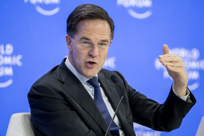 Tổng thư ký NATO Mark Rutte tại hội nghị thường niên Diễn đàn Kinh tế Thế giới ở Davos, Thụy Sĩ ngày 23/1. Ảnh: AFP