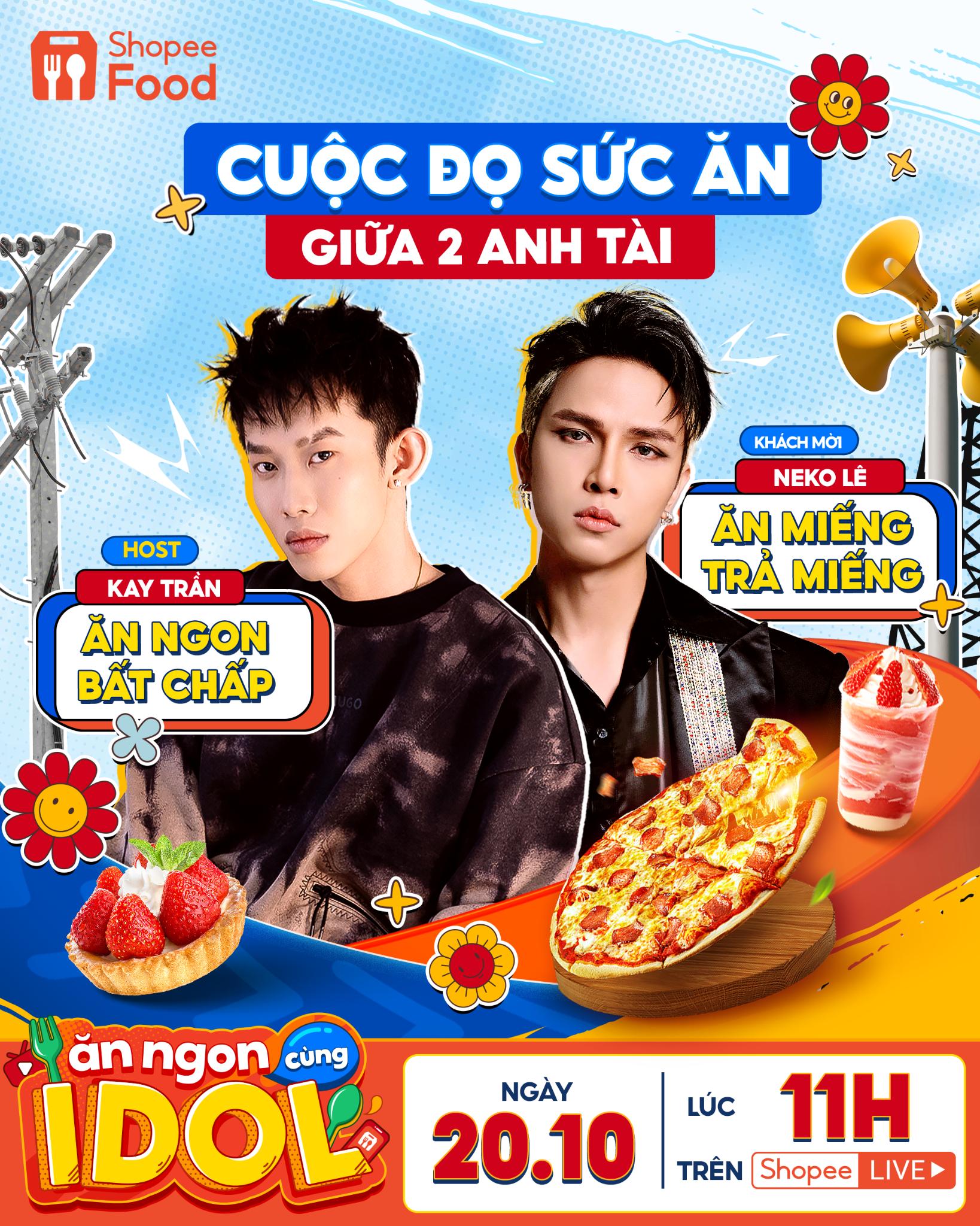 Hậu concert, Neko Lê - Kay Trần trổ tài làm food reviewer trên livestream ShopeeFood- Ảnh 2.