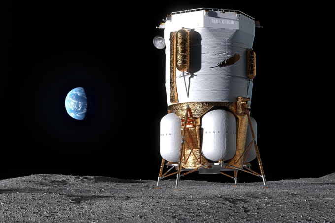 Mô phỏng tàu đổ bộ Mặt Trăng Blue Moon Mark 1. Ảnh: Blue Origin