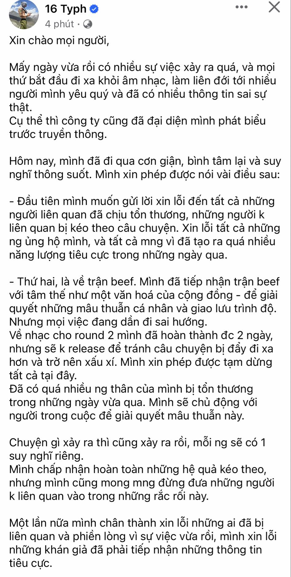 16 Typh 1 lần nữa lên tiếng về trận beef với Thành Draw, netizen mỉa mai “rapper sờ ta tút”- Ảnh 8.