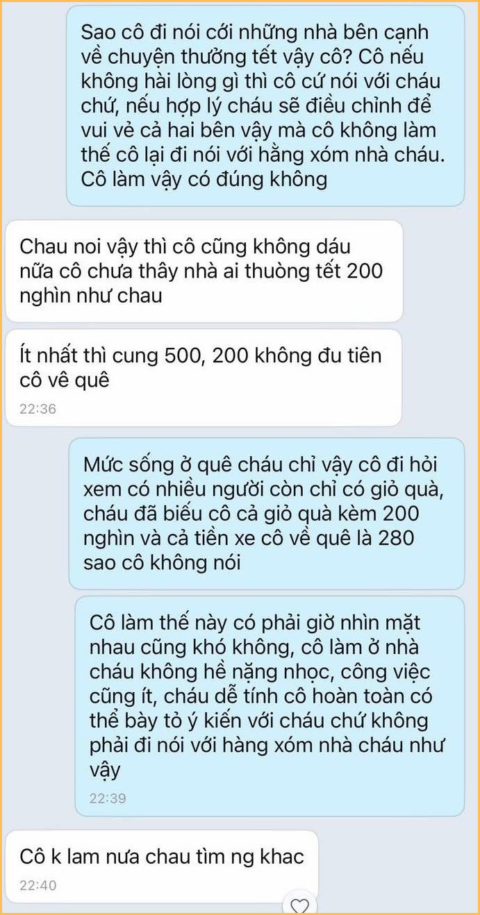 23 Tết chuyển tiền lương thưởng cho giúp việc, 2 ngày sau nhận tin nhắn xin nghỉ: Khóc không thành tiếng, mệt mỏi vô cùng!- Ảnh 3.