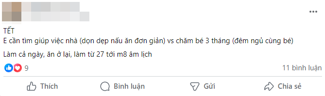 Giúp việc về quê full Tết, hội mẹ bỉm nháo nhào tìm người thay thế, chi gần 10 triệu mà vẫn chưa đâu vào đâu- Ảnh 6.