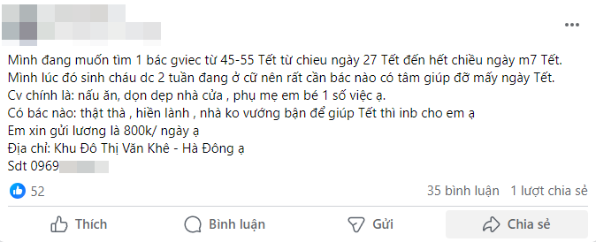 Giúp việc về quê full Tết, hội mẹ bỉm nháo nhào tìm người thay thế, chi gần 10 triệu mà vẫn chưa đâu vào đâu- Ảnh 8.