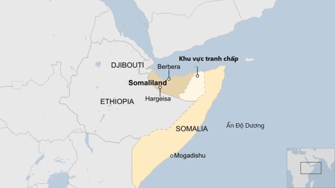 Bản đồ Somaliland. Đồ họa: BBC