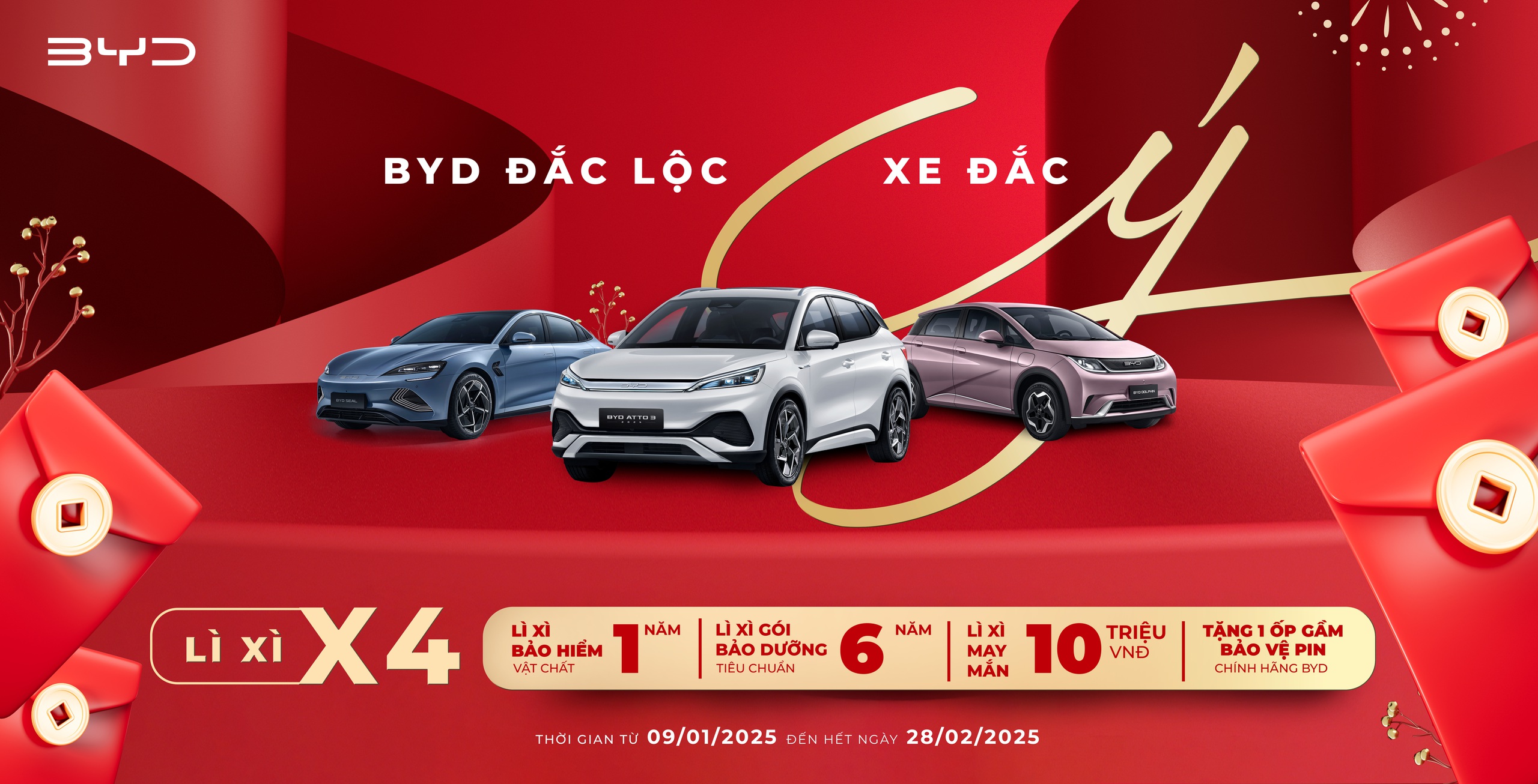 BYD tặng loạt ưu đãi cho khách hàng mua xe dịp Tết Ất Tỵ 2025- Ảnh 1.