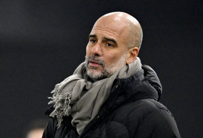 HLV Pep Guardiola phản ứng trong trận Man City thắng Ipswich Town 6-0 trên sân Portman Road, Ipswich, Anh ngày 19/1. Ảnh: Reuters