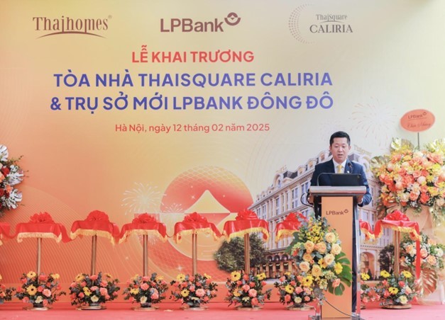 Ông Vũ Quốc Khánh, Quyền Tổng giám đốc LPBank phát biểu tại sự kiện.Ảnh: Thaihomes