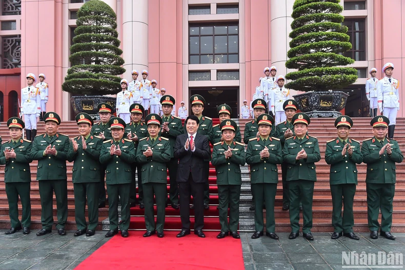 Chủ tịch nước Lương Cường làm việc với Bộ Quốc phòng về thực hiện Nghị quyết 05-NQ/TW ảnh 3