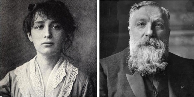 Chân dung nhà điêu khắc Camille Claudel (trái) và thầy giáo Auguste Rodin. Ảnh: Marie Claire