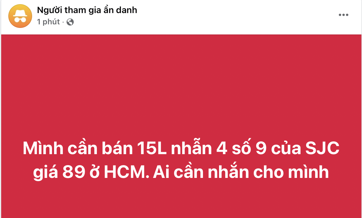 Giá vàng tăng 'đỉnh nóc kịch trần', lên mạng bán vàng sang tay tránh khoản chênh mua vào bán ra - Ảnh 2.