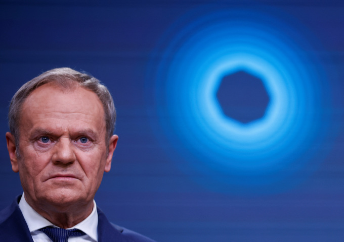 Chủ tịch luân phiên EU, Thủ tướng Ba Lan Donald Tusk tại cuộc họp hội nghị các nhà lãnh đạo Liên minh châu Âu tại Brussels (Bỉ) ngày 3/2. Ảnh: Reuters