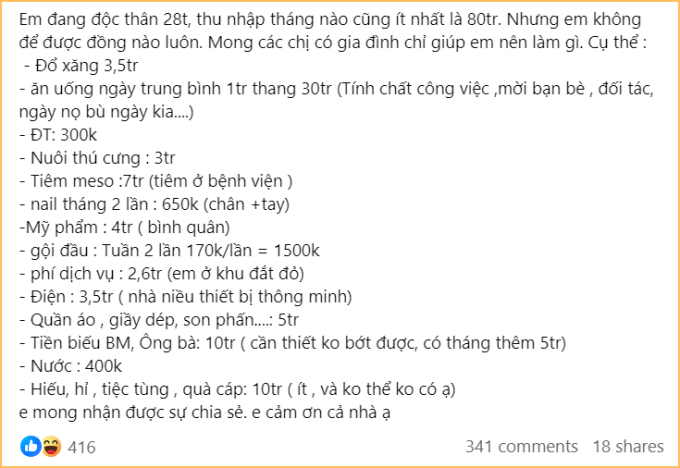 Kiếm 80-90 triệu đồng/tháng nhưng chẳng tiết kiệm được đồng nào, còn phải vay thêm mấy chục triệu mới đủ: Cách chi tiêu khiến dân mạng ngao ngán- Ảnh 1.