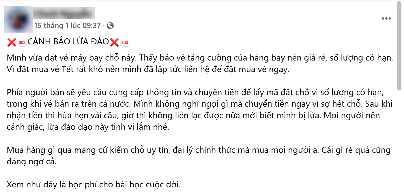 Chiêu lừa mua vé tàu, xe, máy bay giá rẻ dịp cận Tết để chiếm đoạt tài sản - 1