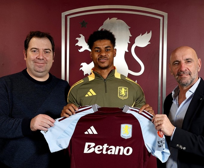 Rashford ra mắt tại Aston Villa cuối ngày 2/2 theo giờ London. Ảnh: Aston Villa FC