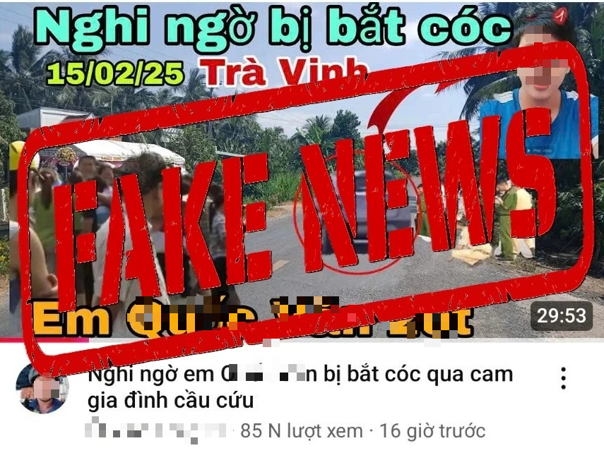 'Nam thanh niên 20 tuổi ở Trà Vinh bị bắt cóc' là tin bịa đặt- Ảnh 1.