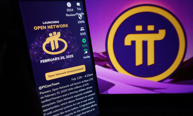 Thông báo Open Mainnet của Pi Network trên giao diện smartphone. Ảnh: Duy Phong