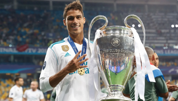 Varane giành tổng cộng bốn chức vô địch Champions League trong màu áo Real Madrid. Ảnh: Reuters