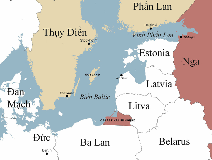 Các quốc gia ven Biển Baltic. Đồ họa: SWP