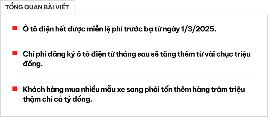 Từ 1/3 hết ưu đãi trước bạ 0% với xe điện, các chủ xe sẽ phải bỏ thêm bao nhiêu tiền khi đi đăng ký?- Ảnh 1.