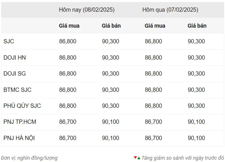 Giá vàng ngày 8/2: Vàng miếng, vàng nhẫn neo ở mức rất cao ảnh 1