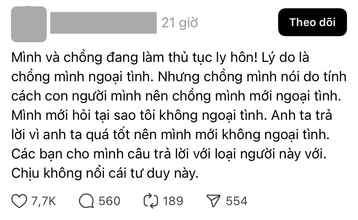 “Vì sao anh ngoại tình