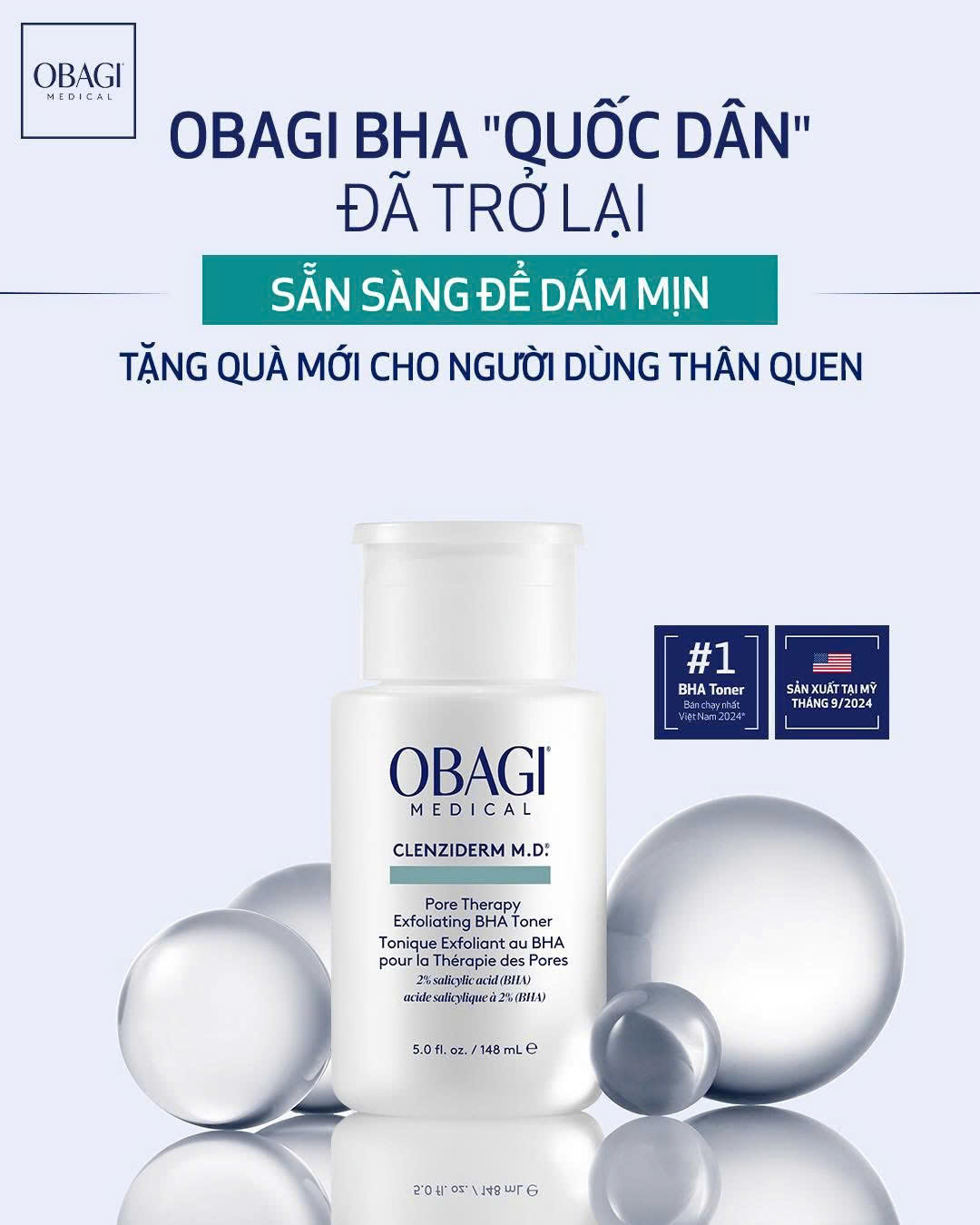 Waldencast Việt Nam ra mắt sản phẩm Obagi Medical BHA Toner công thức cải tiến, tiếp tục khẳng định cam kết chăm da chuẩn khoa học tại Việt Nam - Ảnh 1.