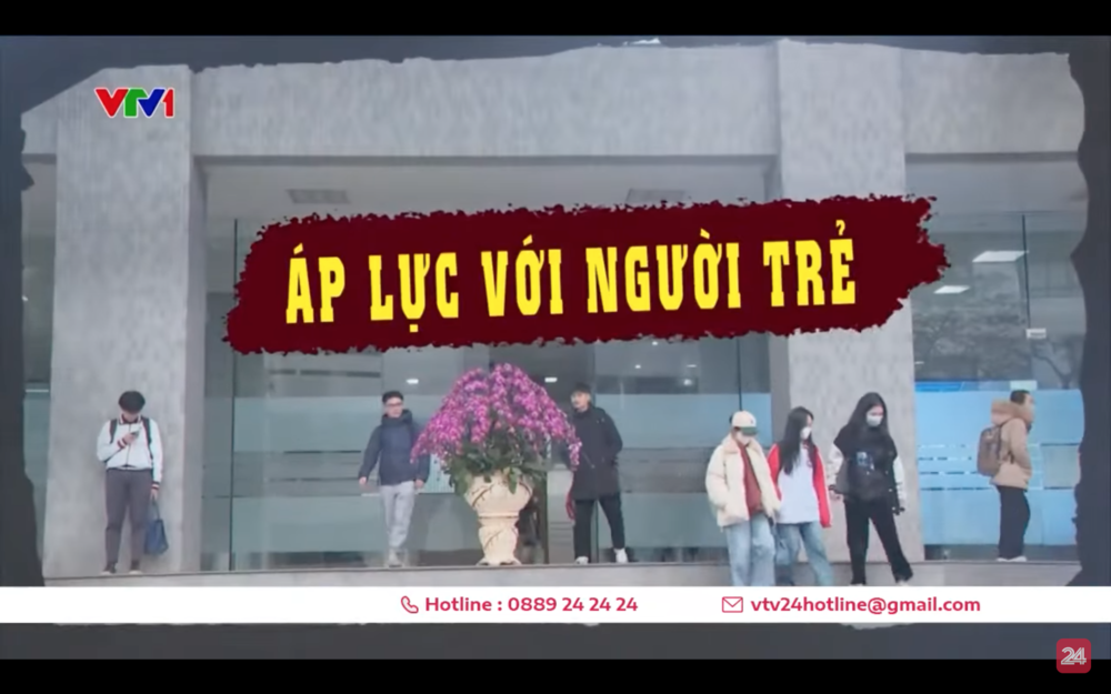  
“Áp lực với người trẻ” hiện đang là chủ đề nóng được xã hội quan tâm - hình ảnh trích từ phóng sự “Người trẻ sướng ư? Không! Người trẻ có rất nhiều áp lực” vừa được VTV24 phát sóng ngày 1/3/2025.