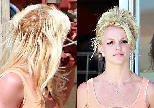 Britney xuất hiện với gương mặt mệt mỏi, làn da kém sức sống, đôi mắt thâm quầng và thân hình thay đổi thất thường.