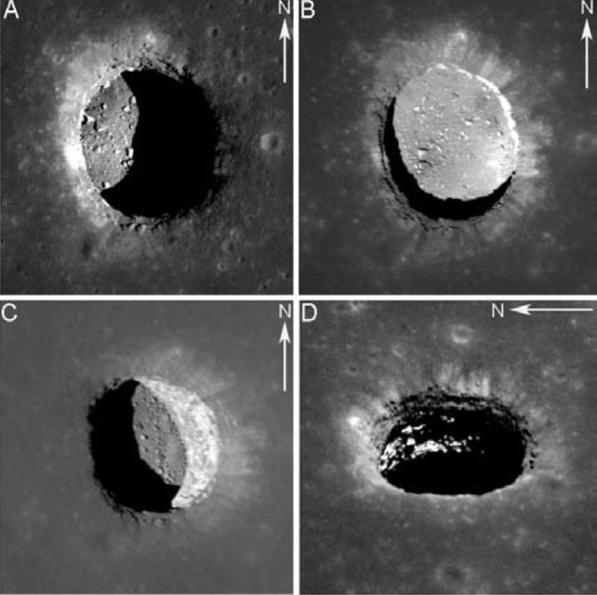 Hố Mare Tranquillitatis với nhiều góc chụp khác nhau - Ảnh: James W. Ashley