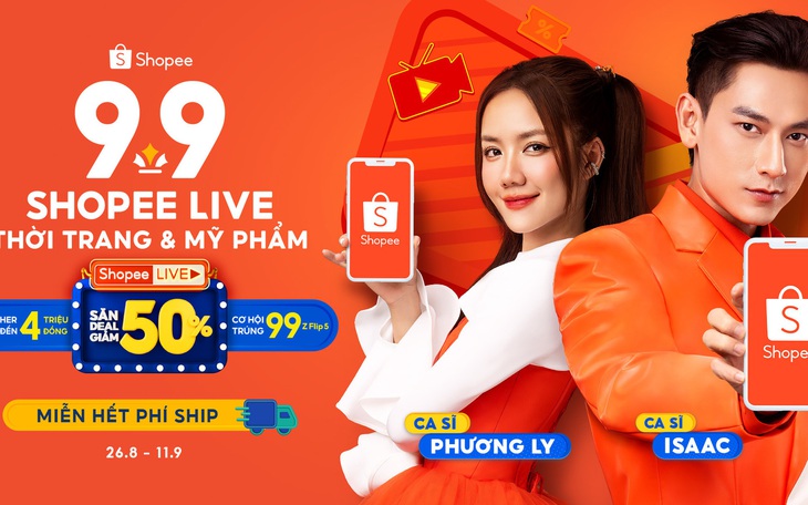 Dàn sao đình đám quy tụ tại Shopee 9-9 siêu sale