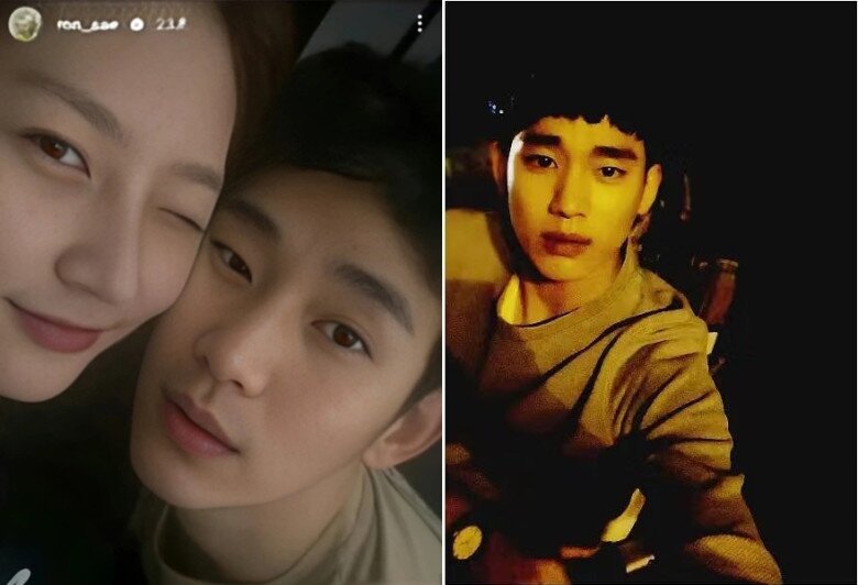 Ảnh selfie của Kim Soo Huyn từ 2016 trùng kiểu tóc và áo với tấm hình Kim Sae Ron “trượt tay” đăng story.