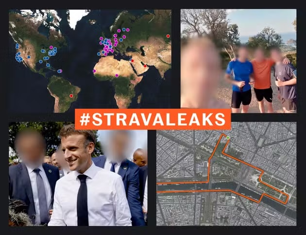 Một số thành viên trong đội ngũ an ninh của Tổng thống Pháp Emmanuel Macron sử dụng Strava. Ảnh: Le Monde