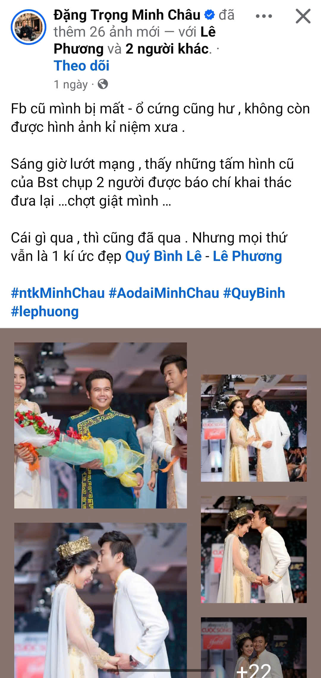 Một nhà thiết kế nổi tiếng bị chỉ trích vì đăng hình ảnh nhạy cảm của Quý Bình – Lê Phương - Ảnh 2.