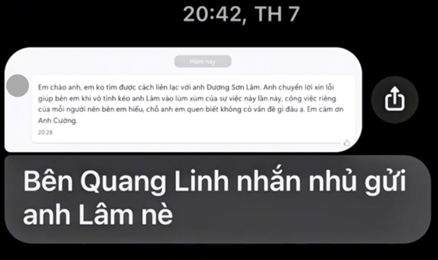 BTV Sơn Lâm lên tiếng giữa "tâm bão", tung tin nhắn riêng tư từ phía Quang Linh Vlogs - Ảnh 7.