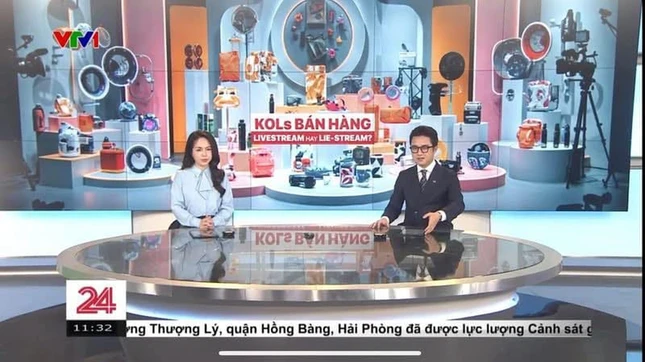 BTV Sơn Lâm và Thư Hiền trong phóng sự về KOL bán hàng livestream.