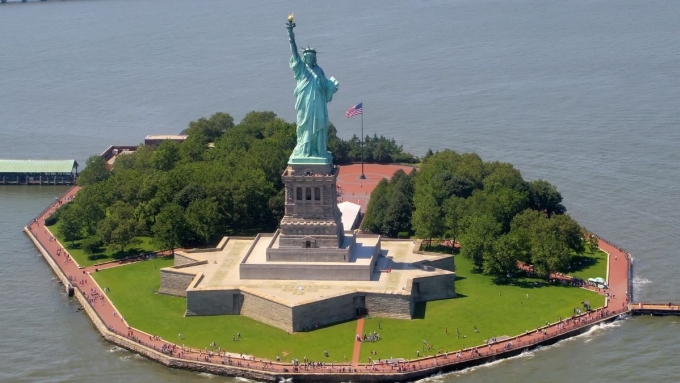 Tượng Nữ thần Tự do trên đảo Bedloe, New York. Ảnh: Historicforts