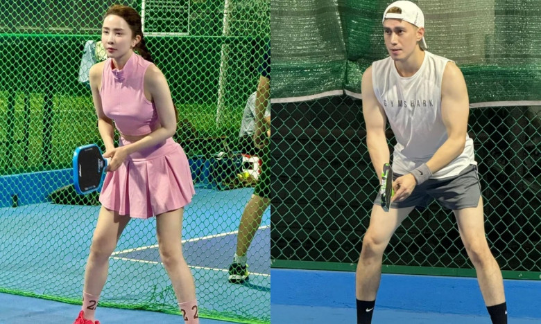 Cặp đôi cùng nhau đi chơi pickleball, về chung khu nhà.