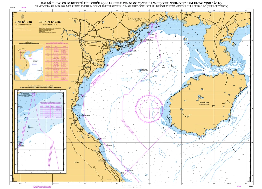 Việt Nam lưu chiểu tại Liên hợp quốc hải đồ và tọa độ đường cơ sở ở Vịnh Bắc Bộ