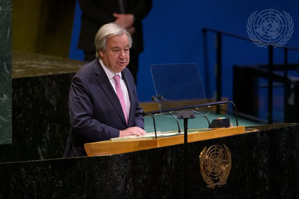 Tổng Thư ký LHQ Antonio Guterres phát biểu tại phiên khai mạc. Ảnh: UN PHOTO 2.png
