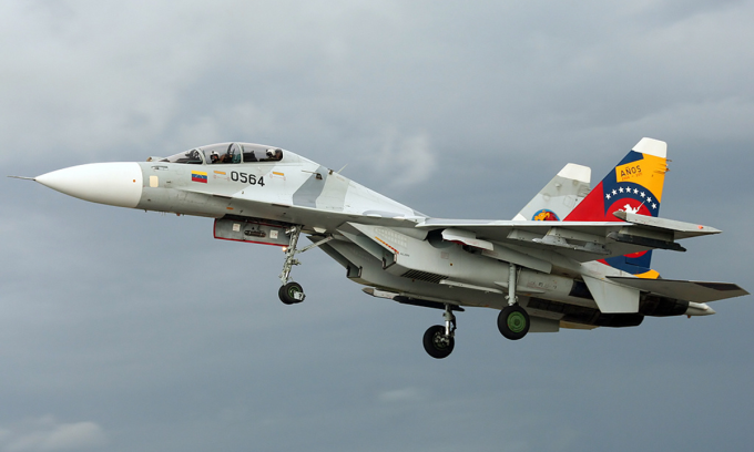 Tiêm kích Su-30MK2 Venezuela hồi năm 2011. Ảnh: Airliners
